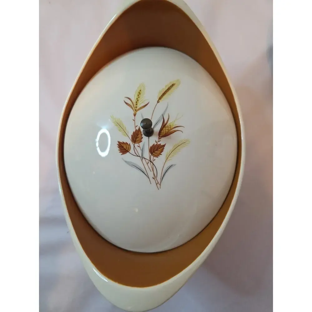 Vintage Mid Century Modern Taylor Smith Autumn Harvest Covered Casserole & Gravy